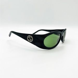 Gucci Sunglasses Oval GG Logo Crystal Black GG 2527